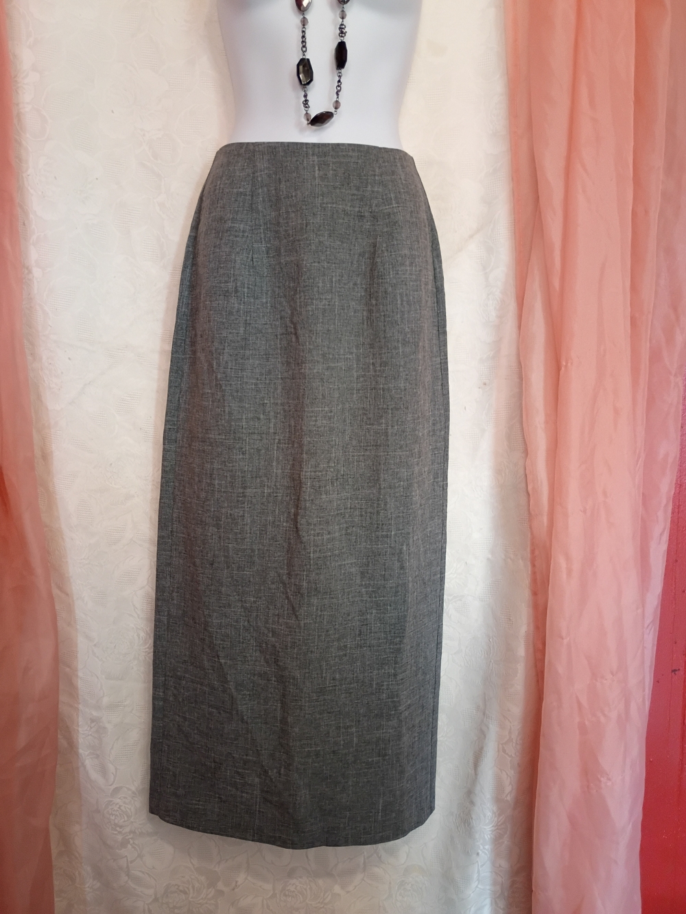 NY Invasion Ladies Sleek Gray Maxi Pencil Skirt Sz 3